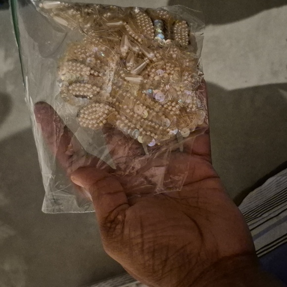 Pink Sequin Epaulets w Pearl Fringe - Picture 5 of 5